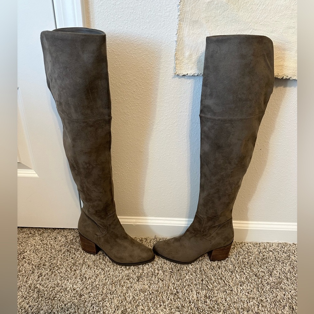 BP over the knee boots never worn taupe color